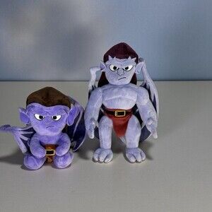 2 Set GARGOYLES GOLIATH PLUSH 9"/13” Cute Disney Plushy WORKING GLOWING EYES